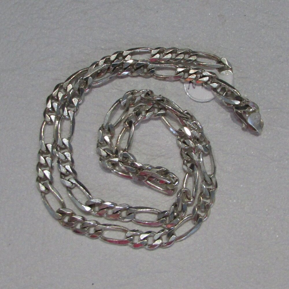 925 Sterling Silver Oval Triple Link Chain Necklace